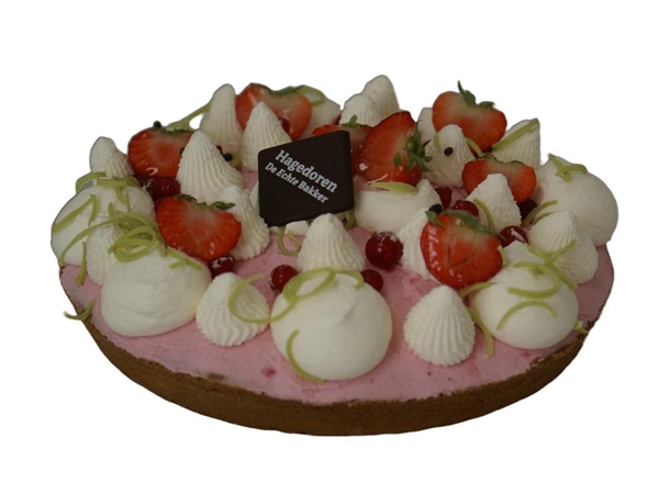 Luxe aardbeien rabarber vlaai middel