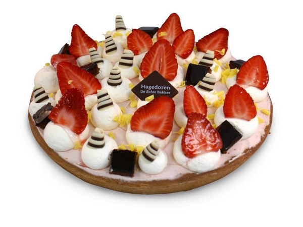 Middel aardbeien bavaroise vlaai
